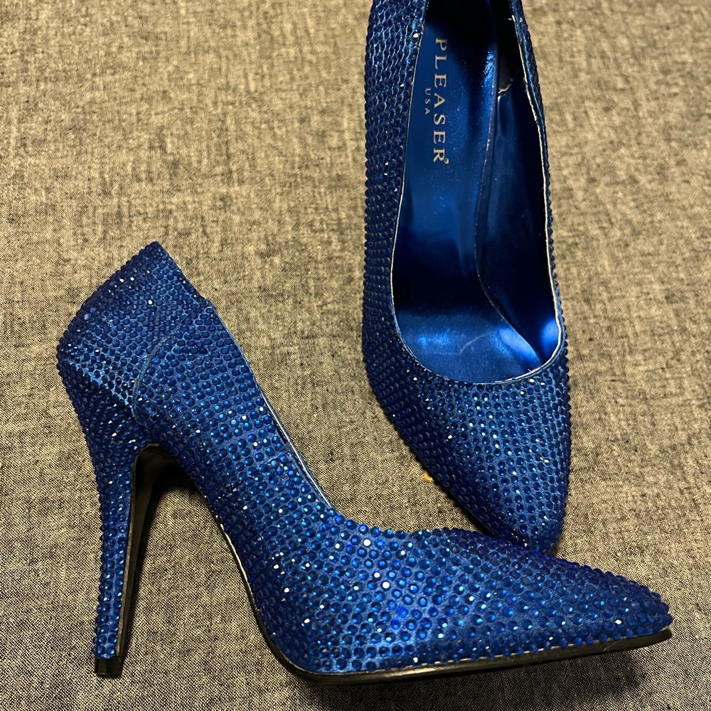 Pleaser Blue Rhinestone heel